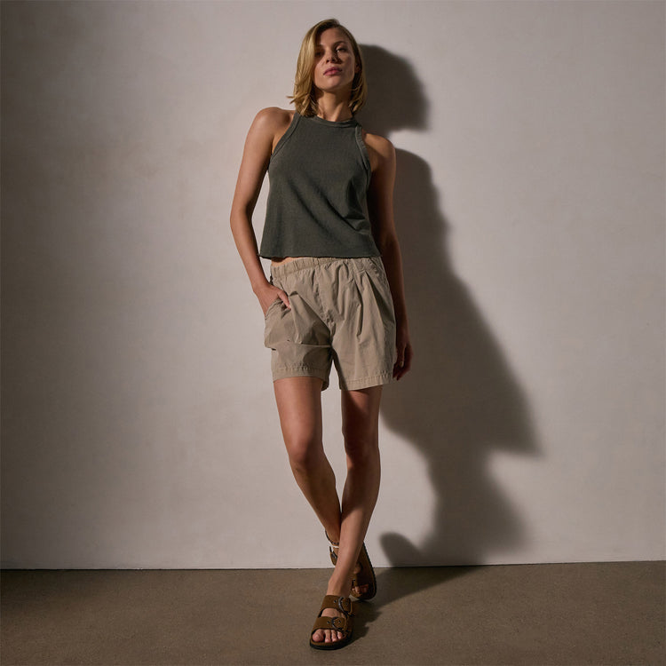 Stretch Poplin Elastic Short in Overcast Pigment | James Perse Los Angeles