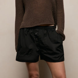 Stretch Poplin Boxer Short in Black | James Perse Los Angeles