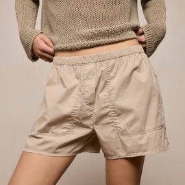 Stretch Poplin Boxer Short - Stone Pigment