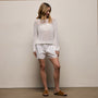Stretch Poplin Boxer Short in White | James Perse Los Angeles