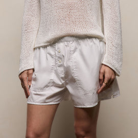 Stretch Poplin Boxer Short in White | James Perse Los Angeles