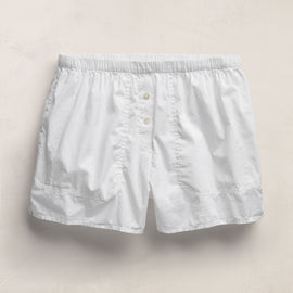Stretch Poplin Boxer Short in White | James Perse Los Angeles