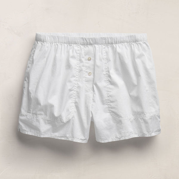 Stretch Poplin Boxer Short in White | James Perse Los Angeles
