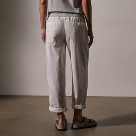 Mixed Media Poplin Pant in White Pigment | James Perse Los Angeles
