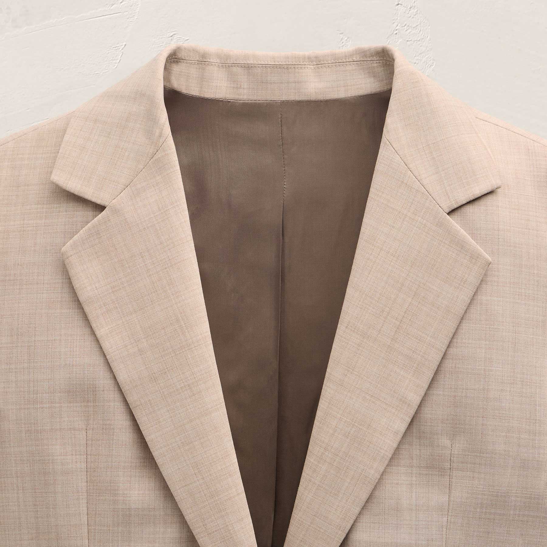 Relaxed Wool Blend Melange Blazer in Heather Stone | James Perse Los Angeles