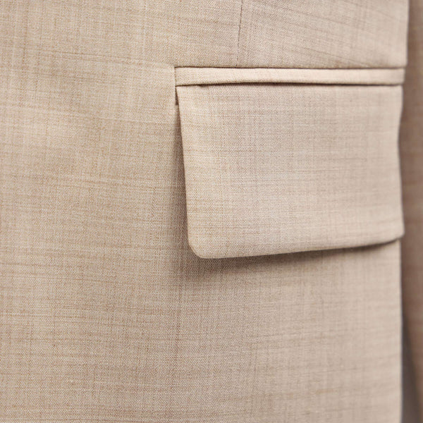 Relaxed Wool Blend Melange Blazer in Heather Stone | James Perse Los Angeles