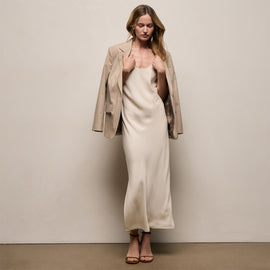Relaxed Wool Blend Melange Blazer in Heather Stone | James Perse Los Angeles