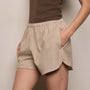 Wool Blend Melange Boxer Short in Heather Stone | James Perse Los Angeles