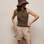 Wool Blend Melange Boxer Short in Heather Stone | James Perse Los Angeles