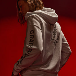 Grateful Dead Rose Hoodie in White/ Grey | James Perse Los Angeles