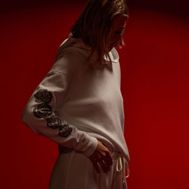 Grateful Dead Rose Hoodie in White/ Grey | James Perse Los Angeles