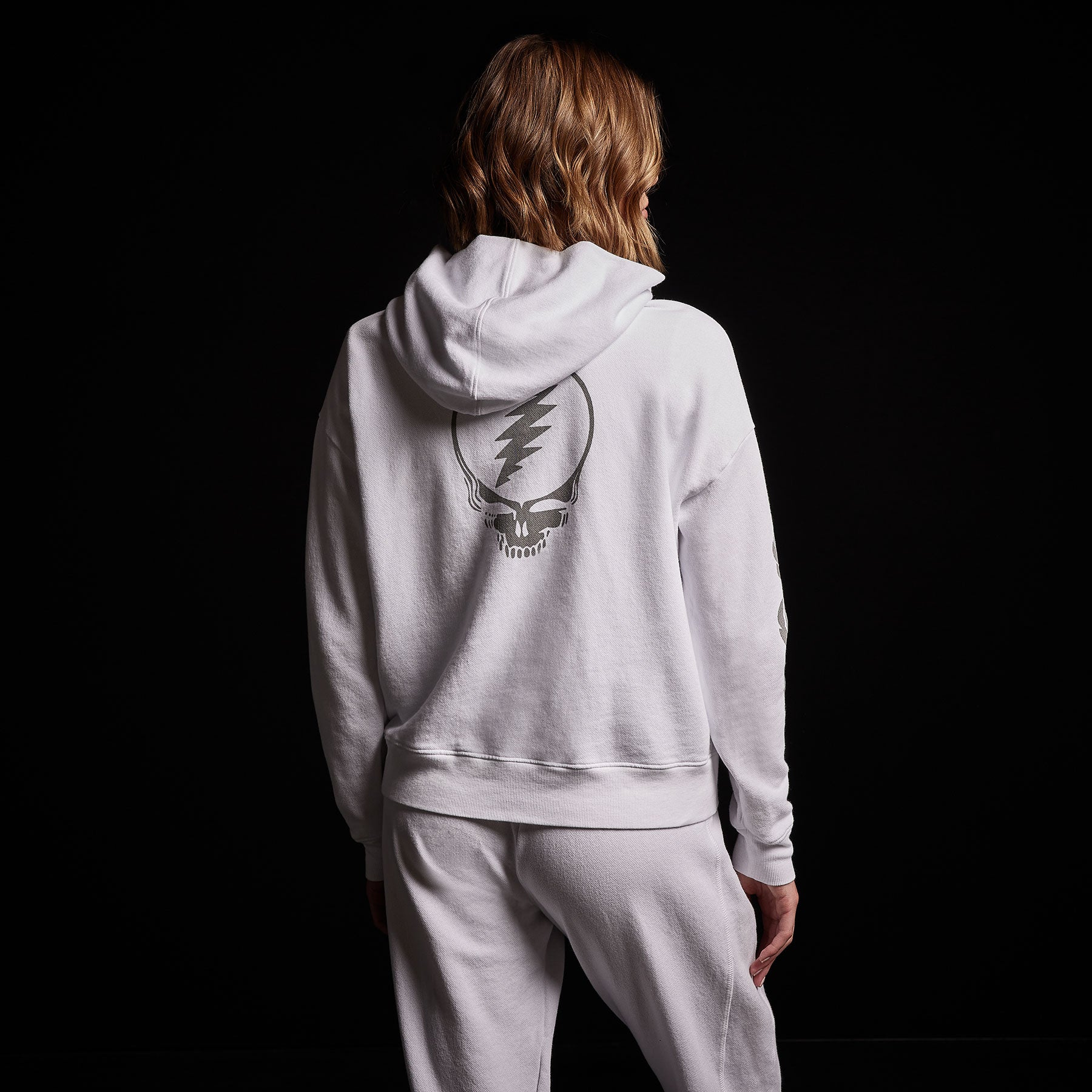 Grateful Dead Rose Hoodie in White/ Grey | James Perse Los Angeles