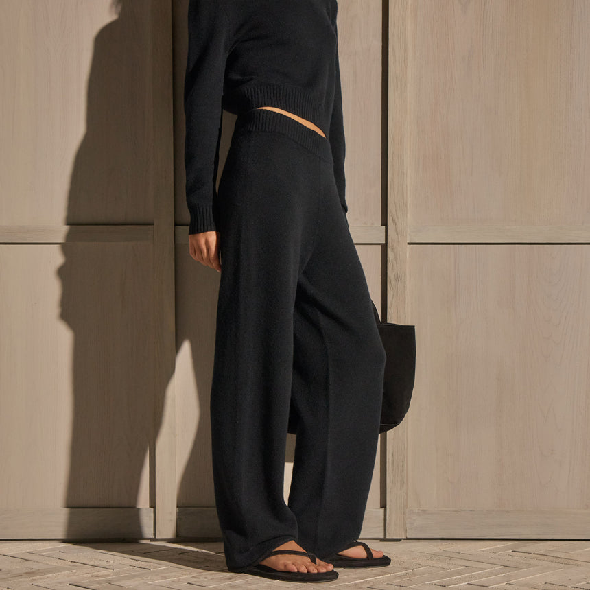 Cashmere Sweater Pant - Black