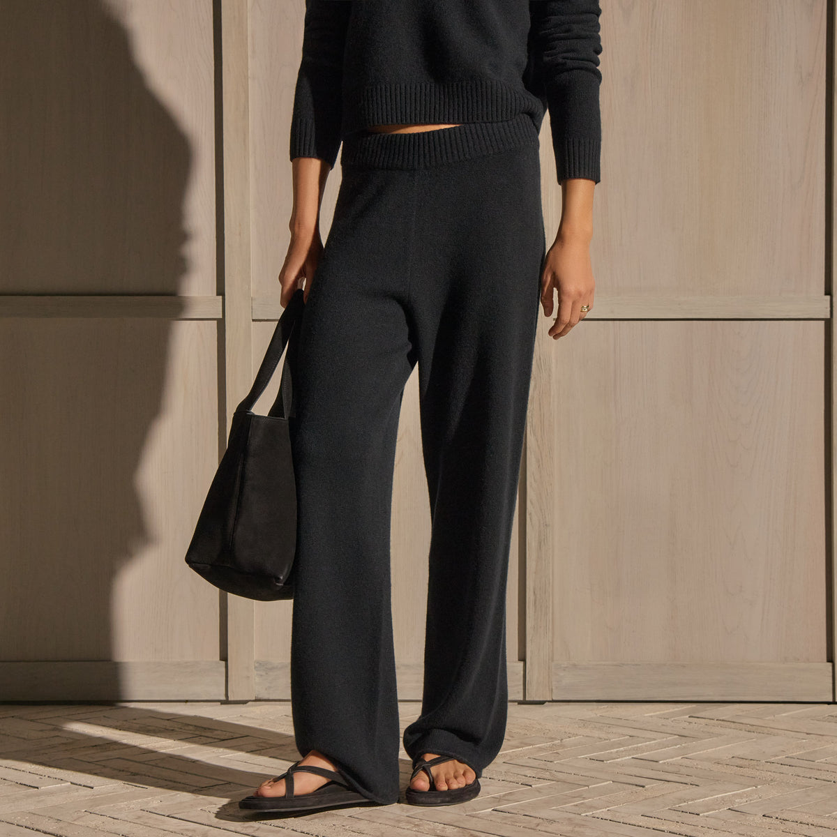 Cashmere Sweater Pant - Black
