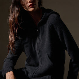 Recycled Cashmere Track Jacket  in Black | James Perse Los Angeles
