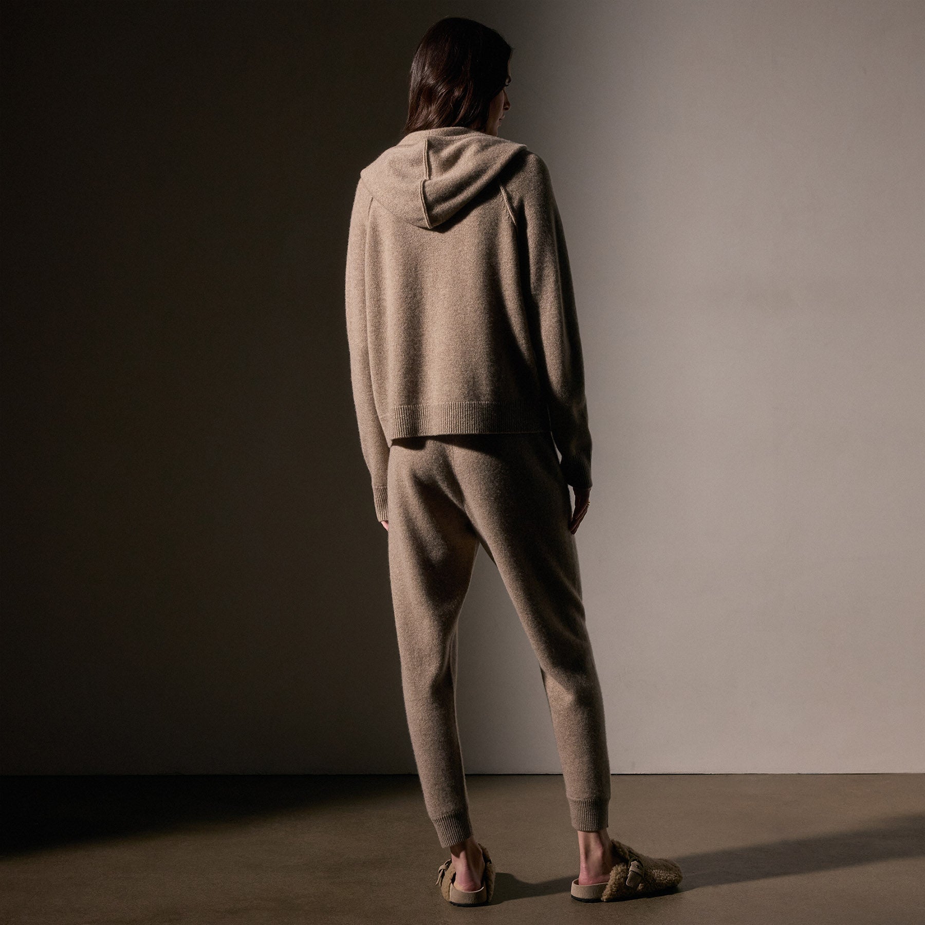 Recycled Cashmere Track Jacket  in Coyote | James Perse Los Angeles