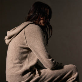 Recycled Cashmere Track Jacket  in Coyote | James Perse Los Angeles