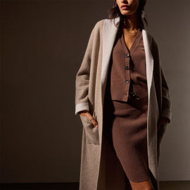 Recycled Cashmere Rib Mini Skirt in Americano | James Perse Los Angeles