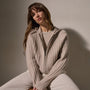 Cashmere Wide Ribbed Hoodie in Soft Beige | James Perse Los Angeles