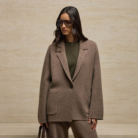 Cashmere Knit Blazer in Fox | James Perse Los Angeles