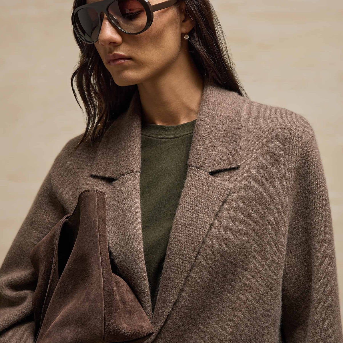 Cashmere Knit Blazer in Fox | James Perse Los Angeles