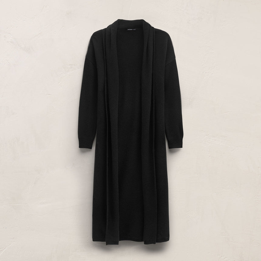 Long Cashmere Cardigan in Black | James Perse Los Angeles
