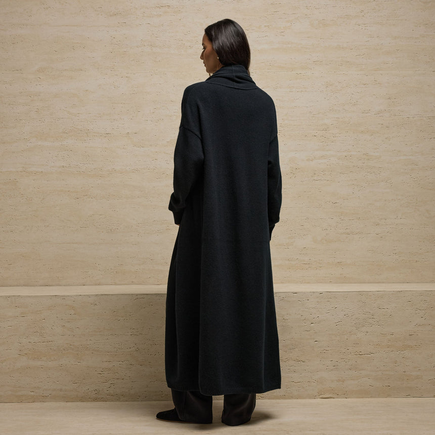 Long Cashmere Cardigan in Black | James Perse Los Angeles
