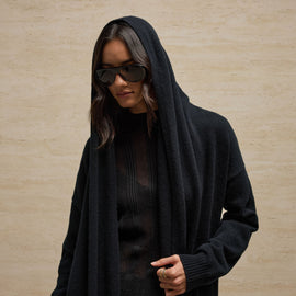 Long Cashmere Cardigan in Black | James Perse Los Angeles