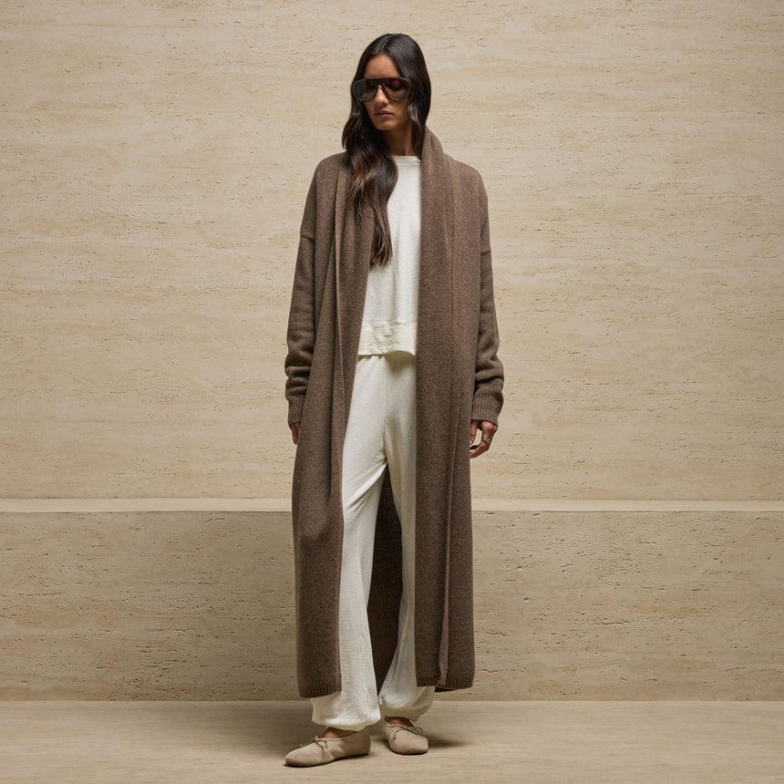 Long Cashmere Cardigan in Fox | James Perse Los Angeles