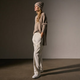 Cashmere Side Split Tunic in Coyote | James Perse Los Angeles