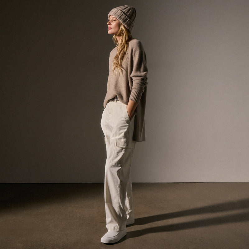 Cashmere Side Split Tunic in Coyote | James Perse Los Angeles