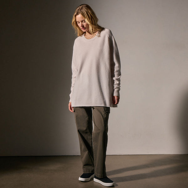 Cashmere Side Split Tunic in Pearl | James Perse Los Angeles