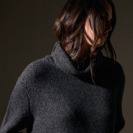 Recycled Cashmere Pullover in Charcoal Marl | James Perse Los Angeles