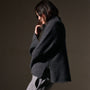 Recycled Cashmere Pullover in Charcoal Marl | James Perse Los Angeles