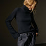 Recycled Cashmere Funnel Neck in Black | James Perse Los Angeles
