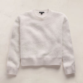 Fuzzy Cashmere Crew Neck in Pearl | James Perse Los Angeles FLAT