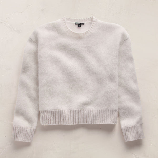 Fuzzy Cashmere Crew Neck in Pearl | James Perse Los Angeles