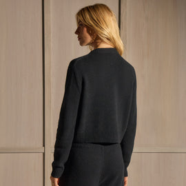 V Neck Cashmere Sweater - Black