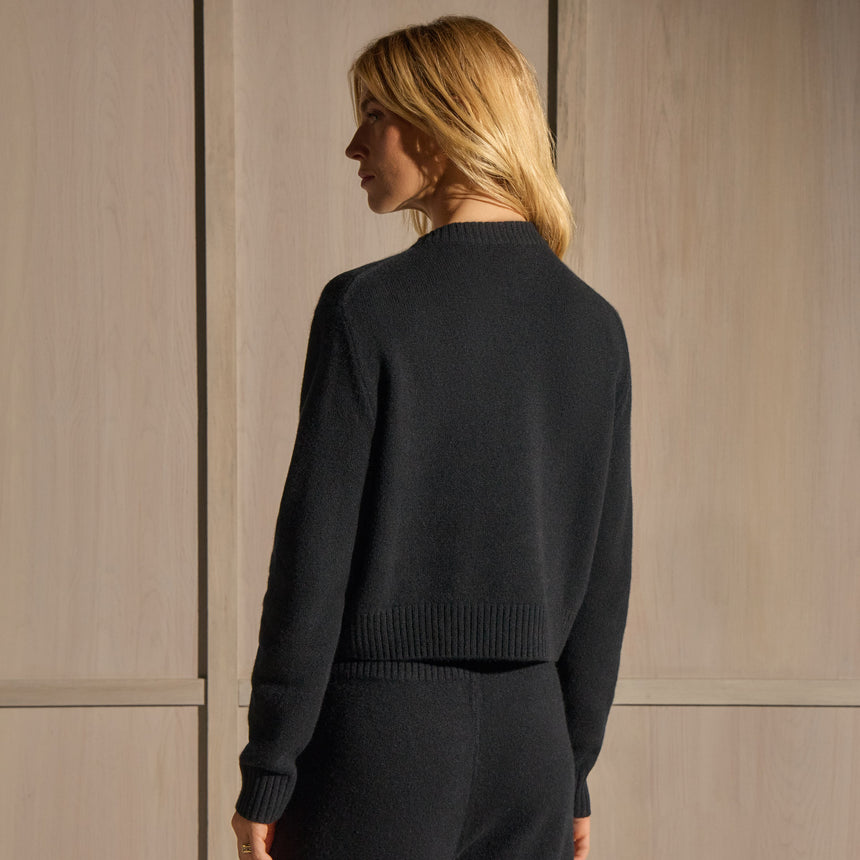 V Neck Cashmere Sweater - Black