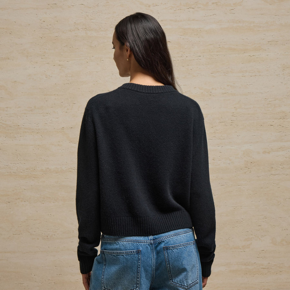V Neck Cashmere Sweater in Black | James Perse Los Angeles