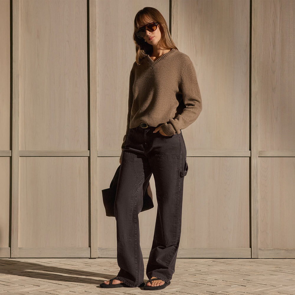 V Neck Cashmere Sweater - Fox