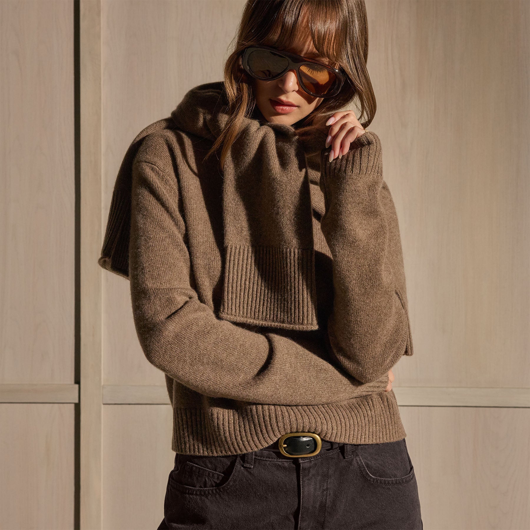 B*k様 Fox Cashmere V Knit V Neck Cashmere Sweater in Fox | James Perse Los Angeles
