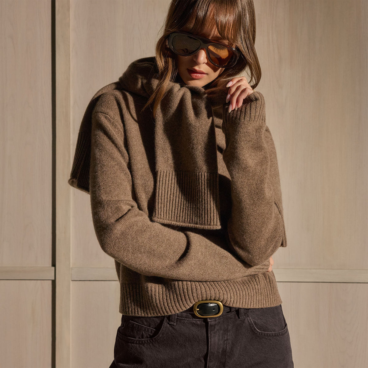 V Neck Cashmere Sweater - Fox