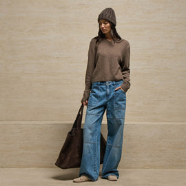 V Neck Cashmere Sweater in Fox | James Perse Los Angeles