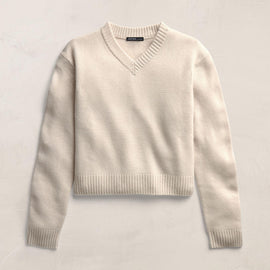 V Neck Cashmere Sweater - Ivory