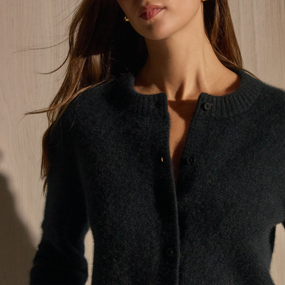 Boxy Cashmere Cardigan - Black | James Perse Los Angeles
