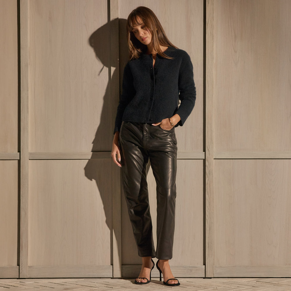 Boxy Cashmere Cardigan - Black | James Perse Los Angeles