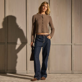 Boxy Cashmere Cardigan - Fox | James Perse Los Angeles