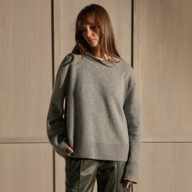 Cashmere Crew Neck Sweater - Heather Grey | James Perse Los Angeles