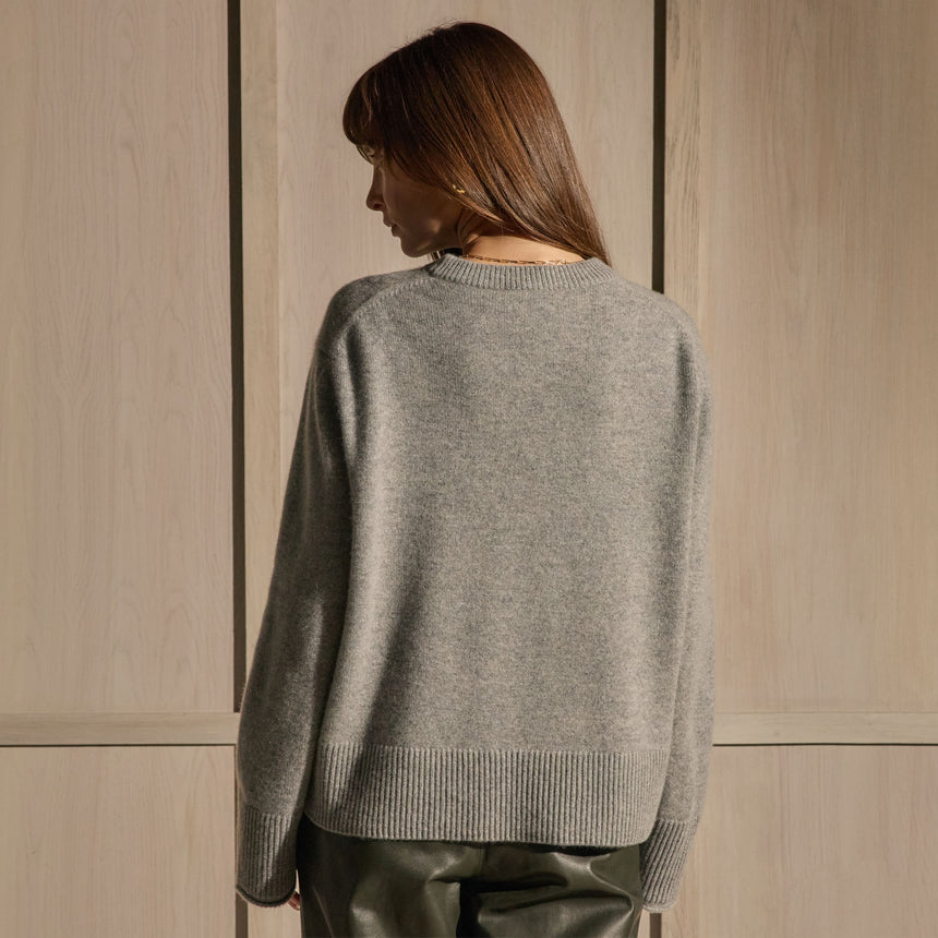 Cashmere Crew Neck Sweater - Heather Grey | James Perse Los Angeles